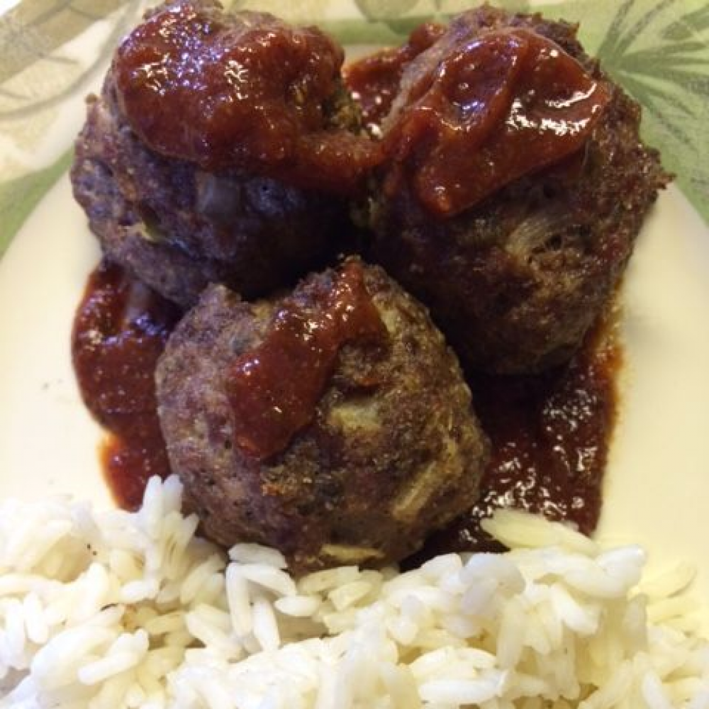 BBQ Meatballs and Rice Single serving Frozen